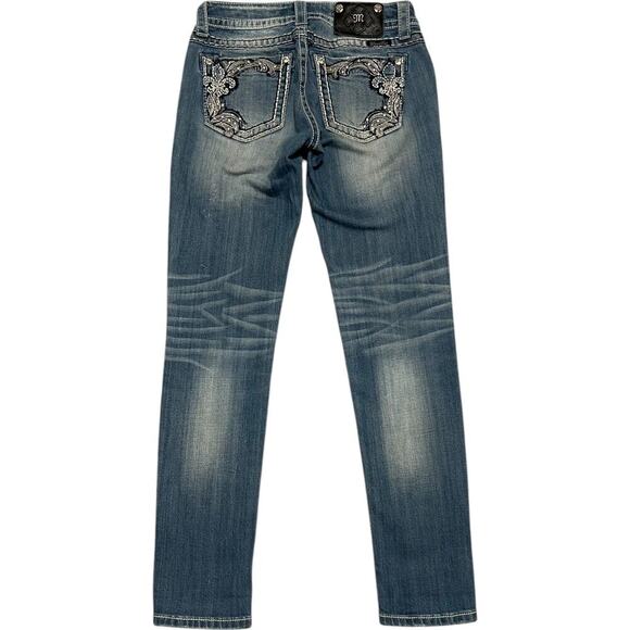 Miss Me Y2K Fleur De Lis Mcbling Ankle Skinny Jeans - Picture 2 of 6